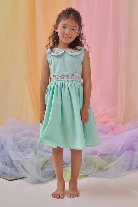 Littleens Elsie A-Line Dress With Embroidered Belt 