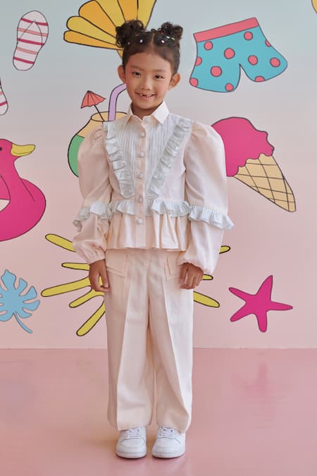 Littleens Stella Peek A Boo Ruffle Shirt & Pant Set 