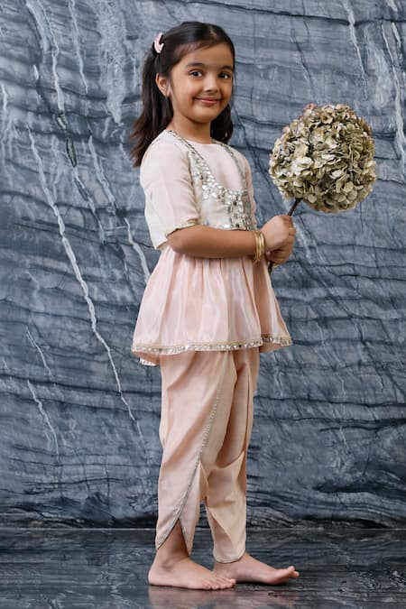 Buy MI Dulce AN'YA Off White Tissue, Silk Mirrors, Embroidery, Gota Patti, Jacket And Kurta Set Online at Aza Fashions Buy_MI Dulce AN'YA_Off White Tissue, Silk Mirrors, Embroidery, Gota Patti, Jacket And Kurta Set _Online_at_Aza_Fashions