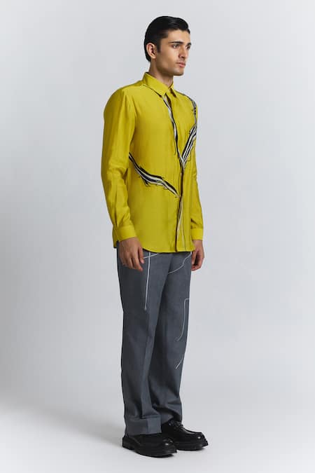 Line Out Line The Abstract Embroidery Shirt 