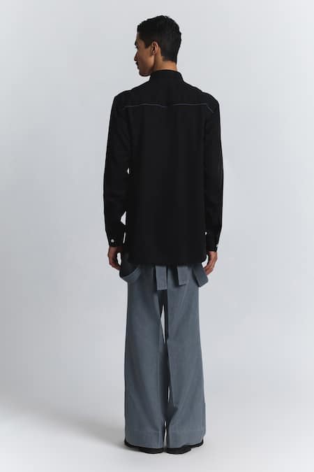 Line Out Line Polylineal Embroidered Shirt 