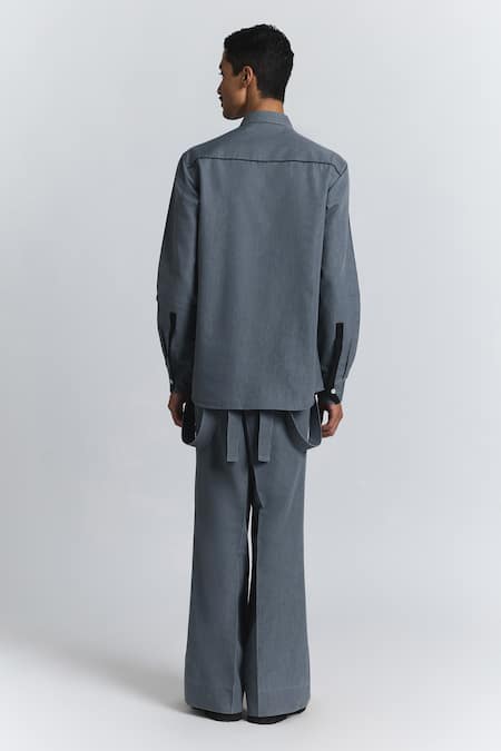 Line Out Line Circuit Pleat Shirt 