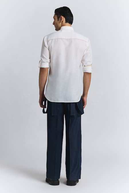 Line Out Line Urban Layout Embroidered Shirt 