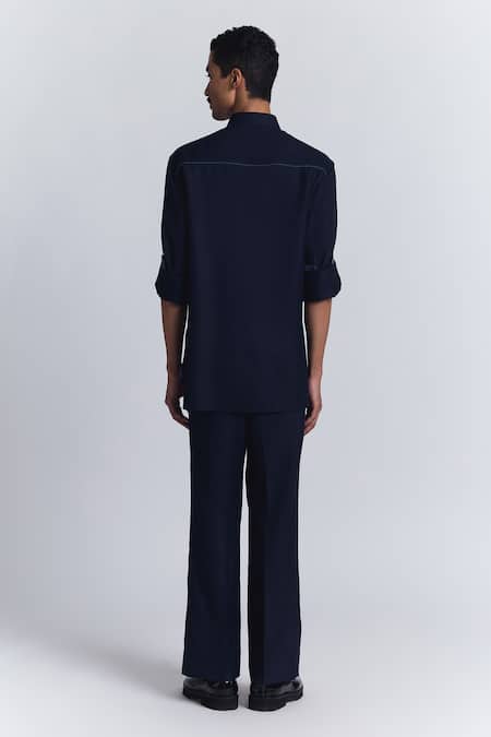 Line Out Line Urban Layout Embroidered Shirt 