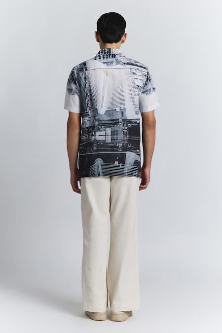 Line Out Line City Perspective Print Shirt 