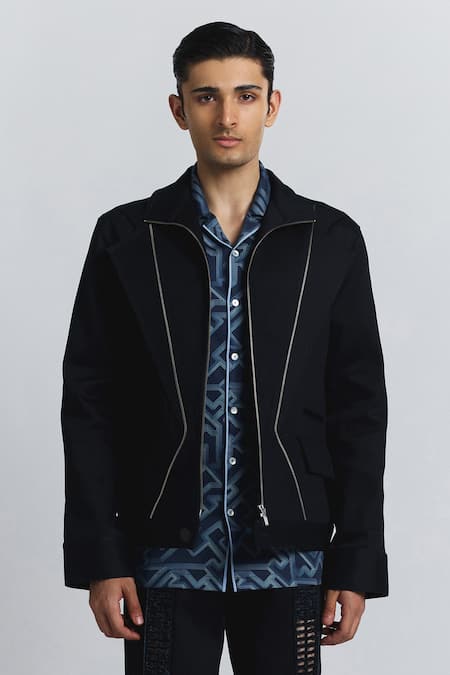 Line Out Line Blue Torque Denim Bomber 