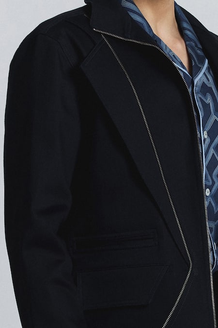 Buy_Line Out Line_Blue Torque Denim Bomber 