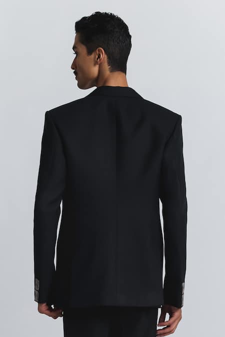 Line Out Line Grid Alloy Embellished Blazer