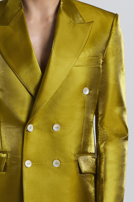 Buy_Line Out Line_Yellow Polyester The Neo Blazer 