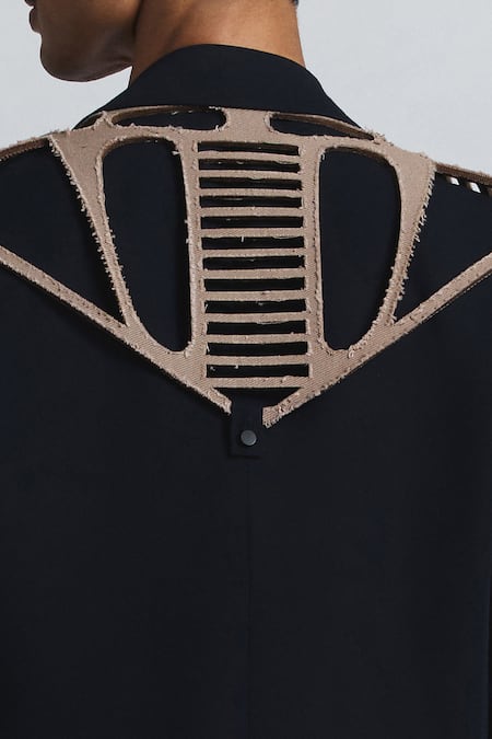 Buy Line Out Line Navy Cut Work Laser Panel Blazer Buy_Line Out Line_Navy Cut Work Laser Panel Blazer