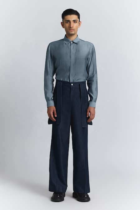 Line Out Line Structured Suspender Trouser