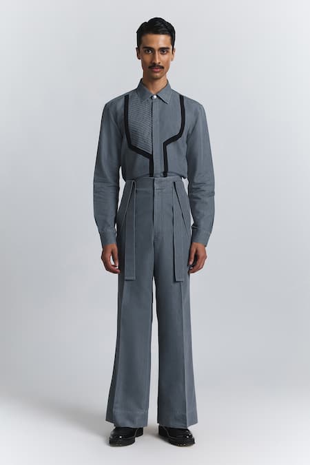 Line Out Line Structured Suspender Trouser