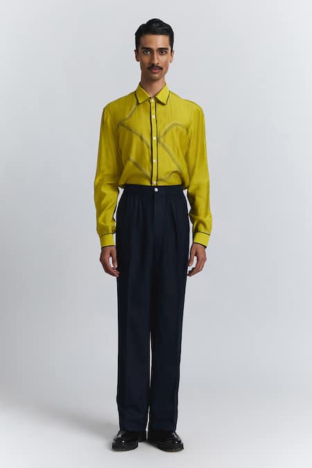 Line Out Line Blue Elastic Waist Band Pant 