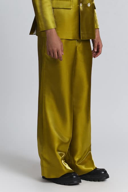 Buy Line Out Line Yellow Polyester The Neo Pant Online at Aza Fashions Buy_Line Out Line_Yellow Polyester The Neo Pant _Online_at_Aza_Fashions