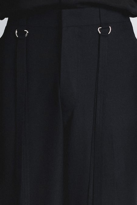 Line Out Line Black Cotton Harness Band Pant Online at Aza Fashions Line Out Line_Black Cotton Harness Band Pant _Online_at_Aza_Fashions