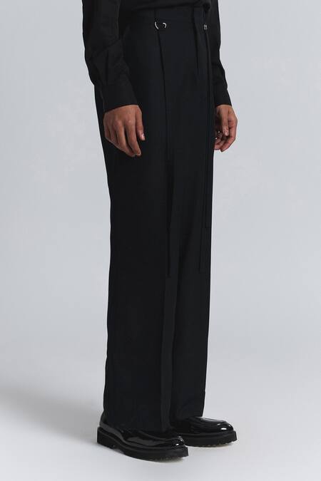 Buy Line Out Line Black Cotton Harness Band Pant Online at Aza Fashions Buy_Line Out Line_Black Cotton Harness Band Pant _Online_at_Aza_Fashions