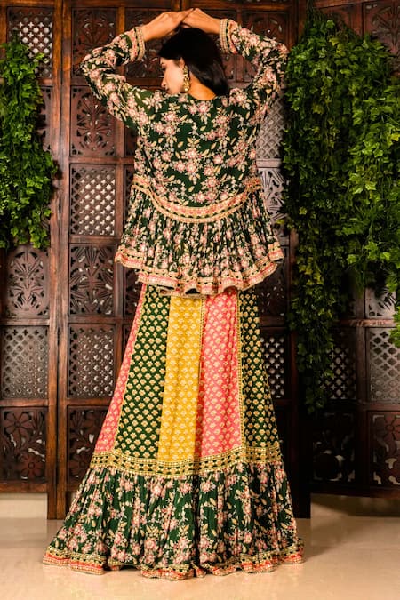 Amaltas Couture Mirror Work Jacket Lehenga Set