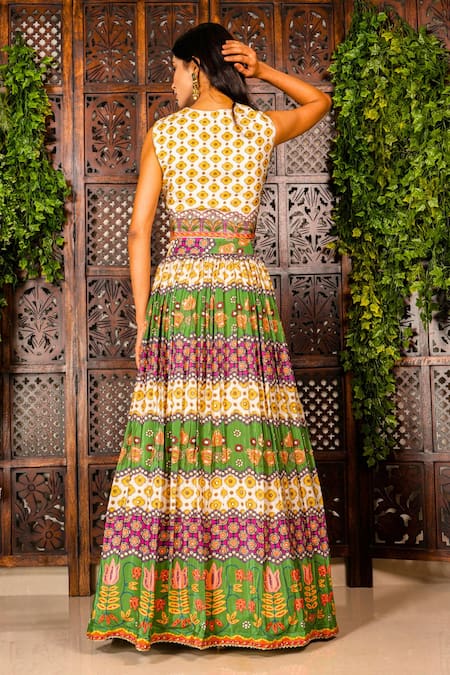 Amaltas Couture Color Block Pattern Lehenga Set