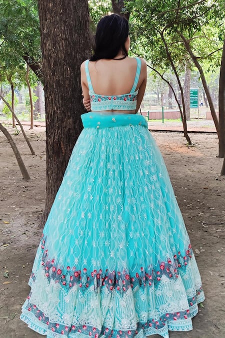 Amaltas Couture Thread Embroidered Lehenga Set