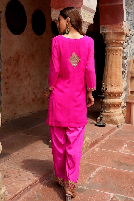 Nazar By Indu Mirror Work Kurta Farshi Salwar Set