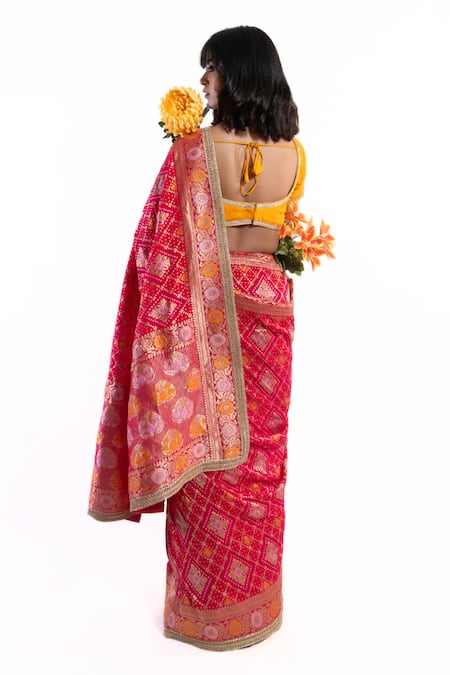 Amaltas Couture Bandhej Saree With Blouse