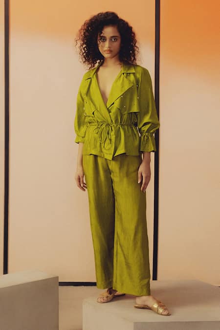 Kavya Singh Kundu Frame Hand Embroidered Shirt & Pant Set 