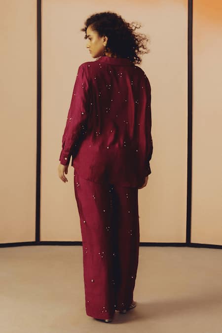 Kavya Singh Kundu Mason Hand Embroidered Shirt & Pant Set 