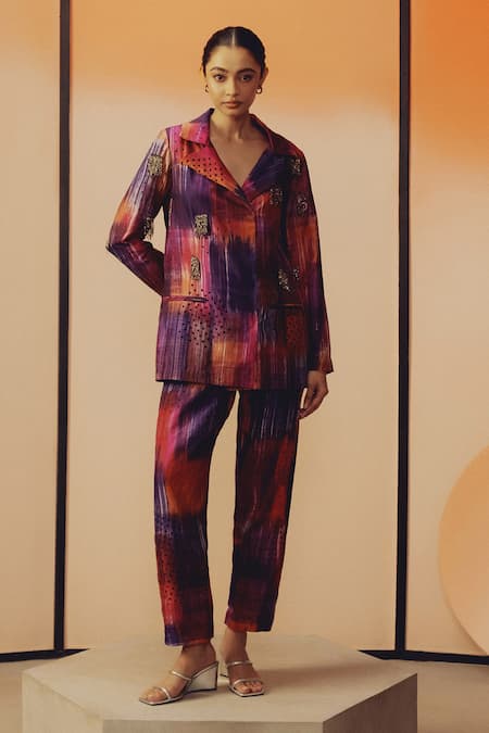 Kavya Singh Kundu Rome Hand Embroidered Blazer With Pant 