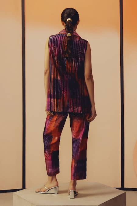 Kavya Singh Kundu Mave Abstract Print Blazer With Pant 