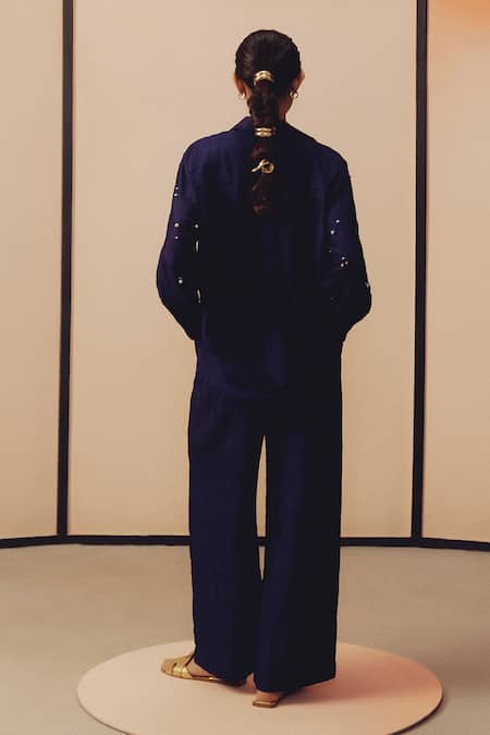 Kavya Singh Kundu Tim Set Hand Embroidered Shirt With Pant 