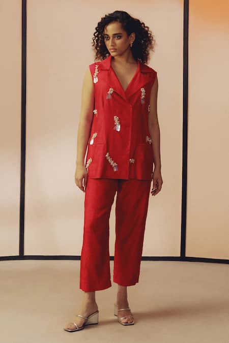 Kavya Singh Kundu Sammy Hand Embroidered Blazer With Pant 