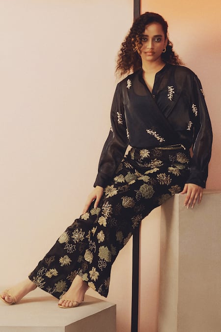 Kavya Singh Kundu Noir Hand Embroidered Shirt  
