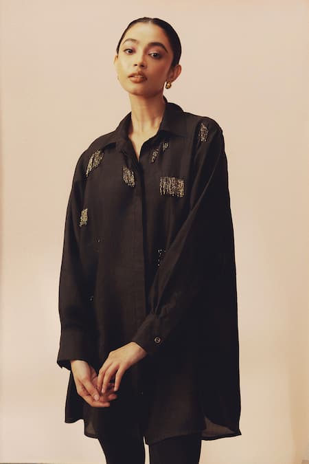 Kavya Singh Kundu Bru Hand Embroidered Shirt 