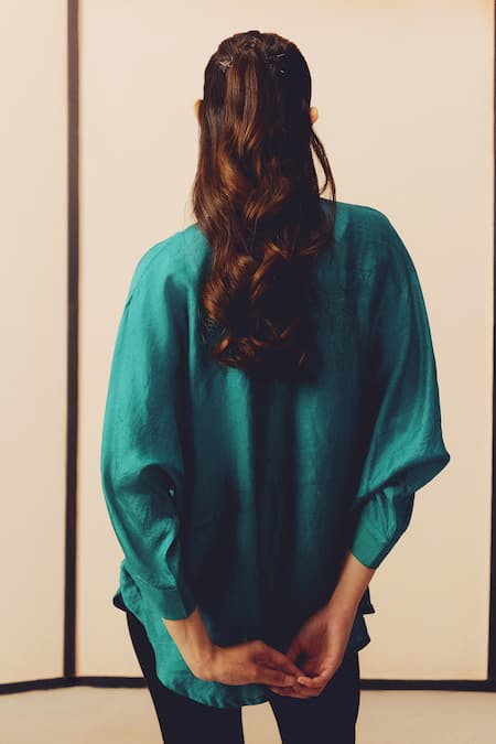 Kavya Singh Kundu Monk Hand Embroidered Mulberry Silk Shirt 