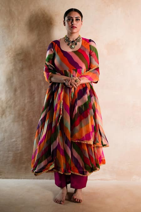 Gulabo Jaipur Arzu Striped Anarkali Set 