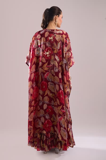 Samyukta Singhania Printed Hand Embroidered Jacket Sharara Set 