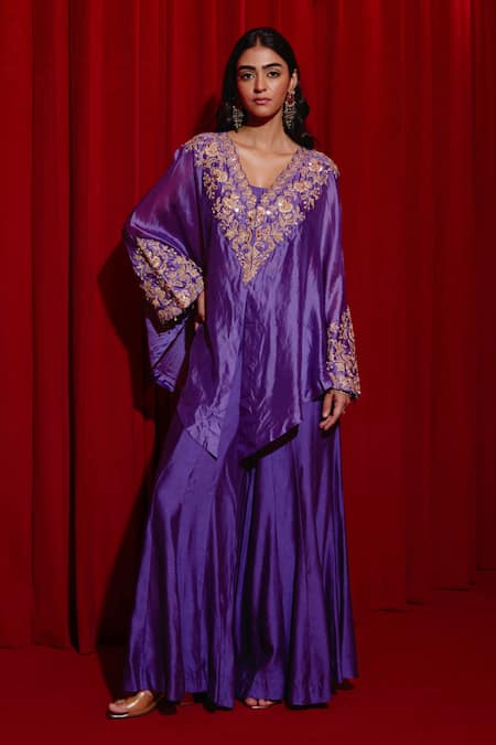 Vinita Bhansali Aafsa Embroidered Cape Sharara Set 