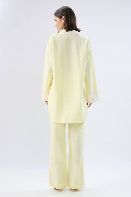 Raw & Rustic By Niti Bothra Collared Top With Pant 