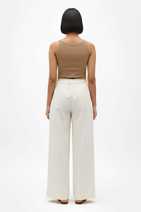 Neora By Nehal Chopra Ivory Pintuck Pant 