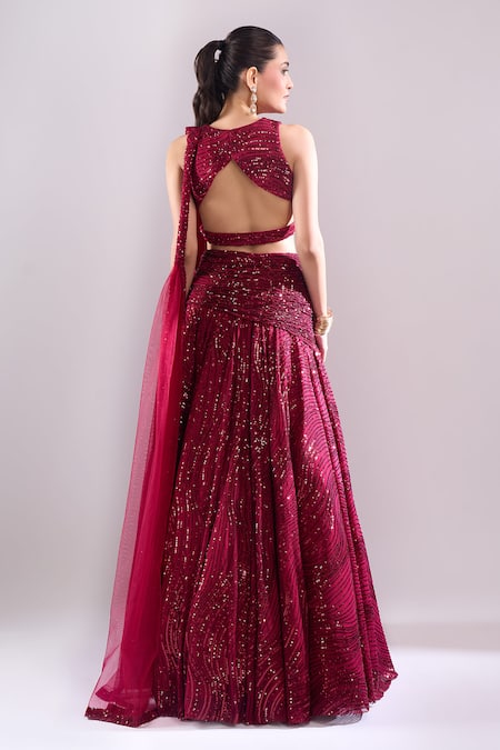 Samyukta Singhania Sequined Hand Embroidered Lehenga Set 