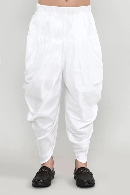 Petite Pomme_Gold Jacquard, Silk Pattern Kurta And Patiala Pant Set _Online_at_Aza_Fashions