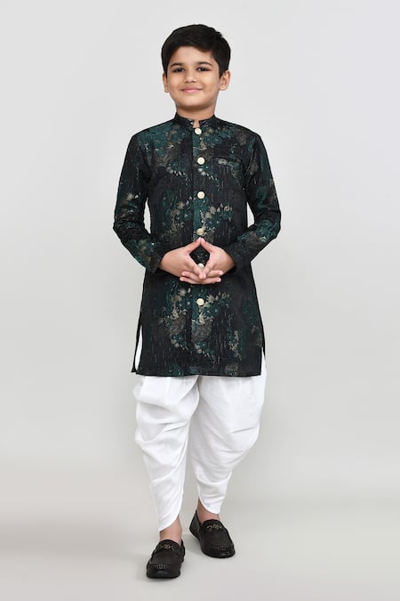 Petite Pomme Jacquard Kurta & Patiala Pant Set 