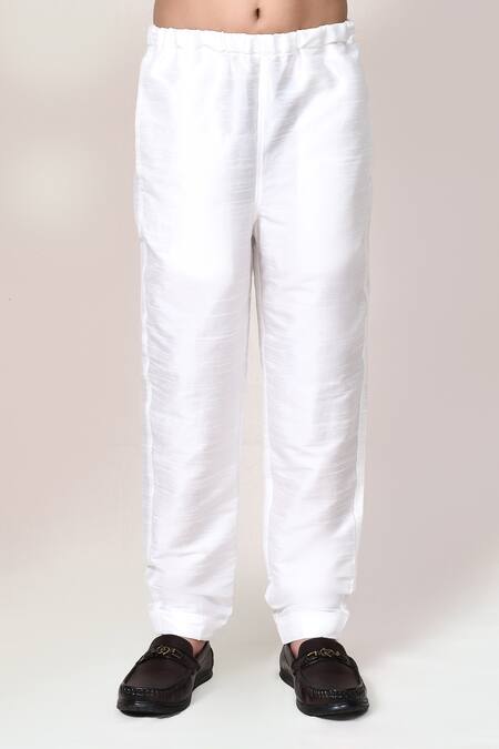 Petite Pomme_Blue Satin, Silk Abstract Print Kurta And Pant Set _at_Aza_Fashions