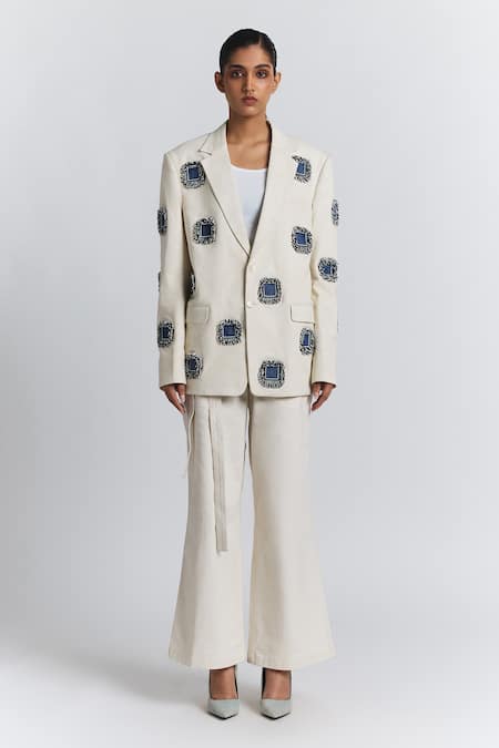 Line Out Line Denim Twill Flared Trouser 