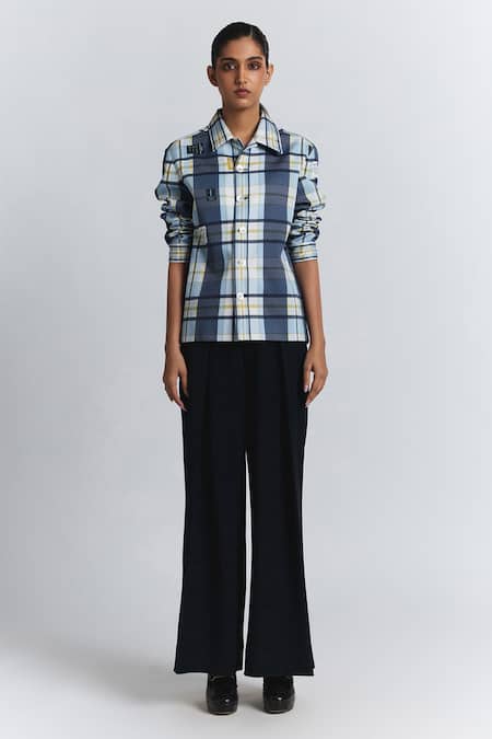 Line Out Line Pleated Wide Leg Trouser