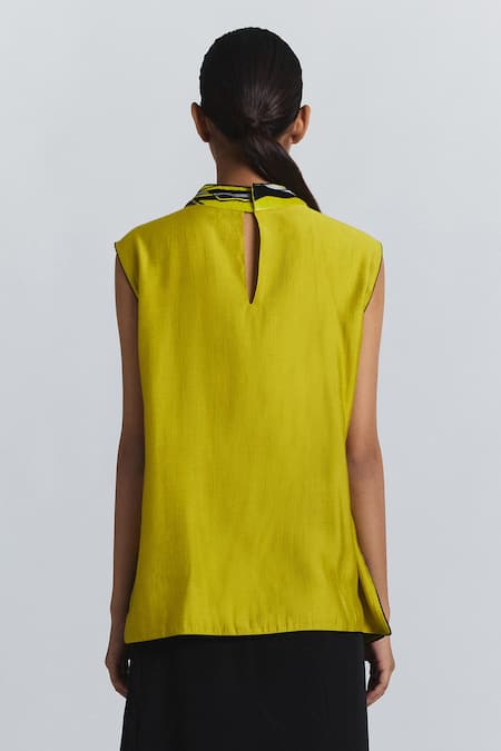 Line Out Line Sequined Abstract Pattern Vest Top 