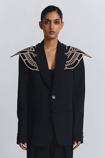 Line Out Line Structured Shoulder Detail Blazer 