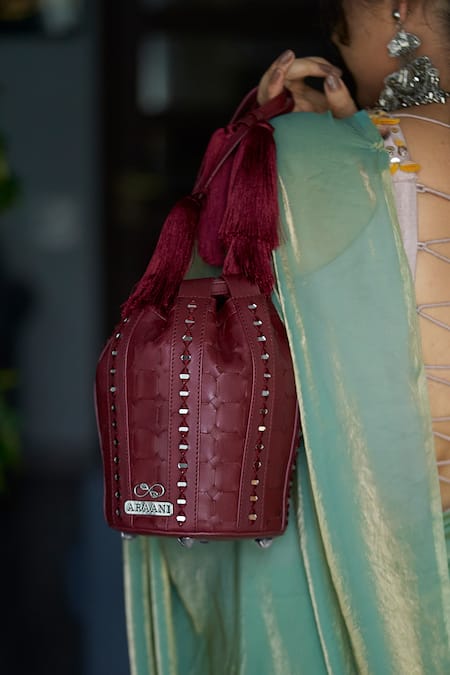 Araani Design Sheesham Textured & Hand Embroidered Potli 