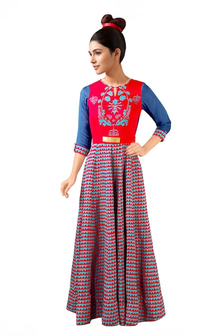 Soup By Sougat Paul Floral Print Maxi Dress 