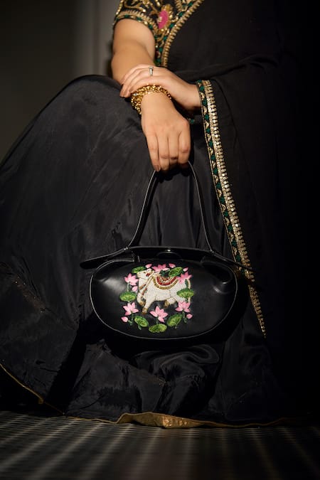 Araani Design Kamdhenu Reshamdozi Hand Embroidered Bag 